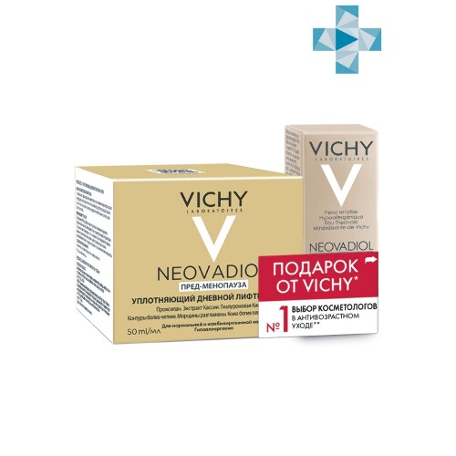 Купить Vichy neovadiol набор/лифтинг крем уплотняющий дневной для нормальной и комбинированной кожи 50 мл+сыворотка 5 действий бифазная менопаузальная 5 мл/ цена