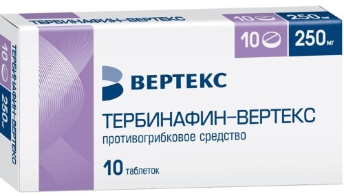 Купить Тербинафин-вертекс 250 мг 10 шт. таблетки цена