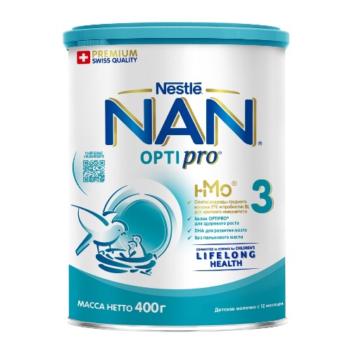 Купить Nan 3 optipro напиток молочый сухой для детей с 12 мес 400 гр цена