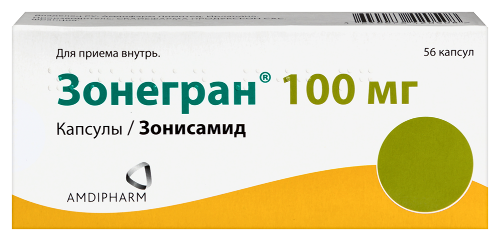 Купить Зонегран 100 мг 56 шт. капсулы цена
