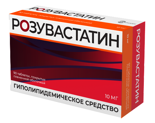 Розувастатин 10 мг 90 шт. таблетки, покрытые пленочной оболочкой