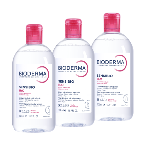 Набор из 3уп BIODERMA Sensibio Н2О Мицеллярная вода для чувствительной кожи 500мл со скидкой