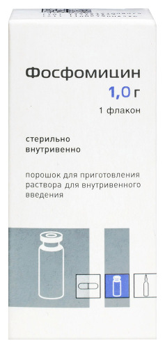 Купить Фосфомицин 1 гр порошок для приготовления раствора внутривенного введения флакон цена