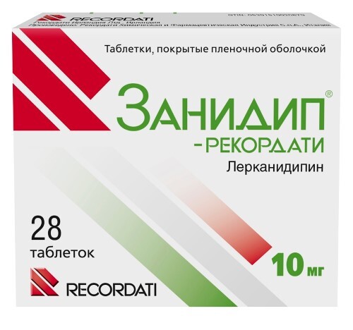 Купить Занидип-рекордати 10 мг 28 шт. таблетки, покрытые пленочной оболочкой цена
