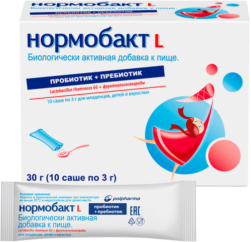 Купить Нормобакт l (Пробиотик + пребиотик) 10 шт. саше по 3 гр цена