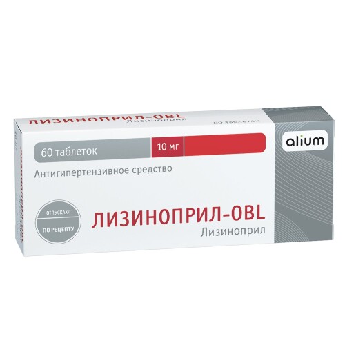Лизиноприл-obl 10 мг 60 шт. таблетки