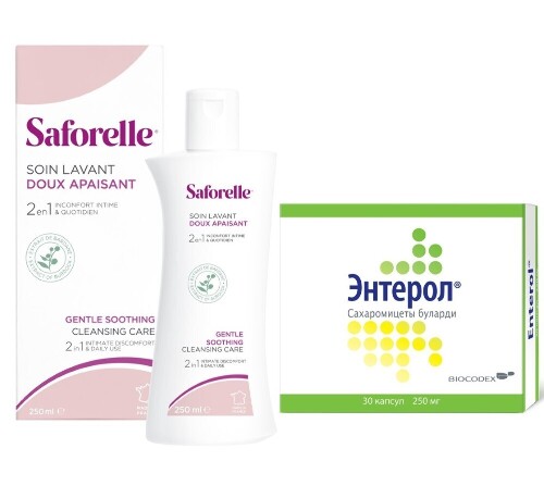 Набор САФОРЕЛЬ БЕРЕЖНОЕ ОЧИЩЕНИЕ 250МЛ + ЭНТЕРОЛ №30 БЛИСТЕР со скидкой