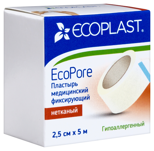 ECOPLAST ПЛАСТЫРЬ ECOPORE МЕДИЦИНСКИЙ ФИКСИРУЮЩИЙ НЕТКАНЫЙ
