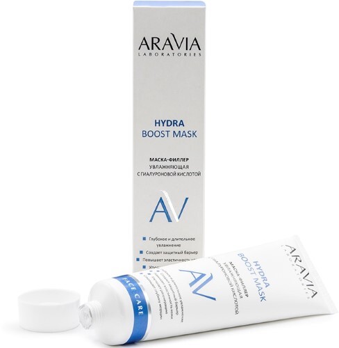 Aravia laboratories маска-филлер увлажняющая с гиалуроновой кислотой hydra boost mask 100 мл