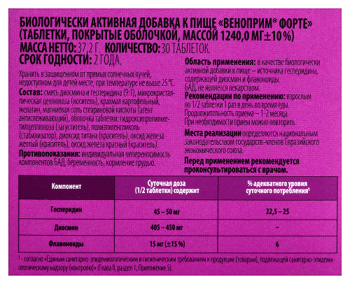 ВЕНОПРИМ ФОРТЕ