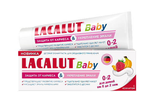Lacalut зубная паста baby 0-2 детская защита от кариеса и укрепление эмали 65 гр