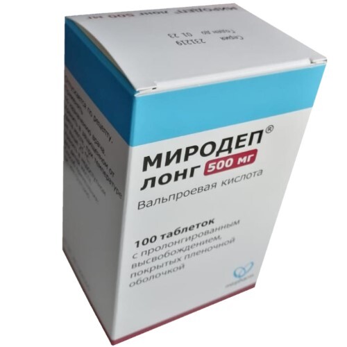 Купить Миродеп лонг 500 мг 100 шт. таблетки с пролонгированным высвобождением, покрытые пленочной оболочкой цена