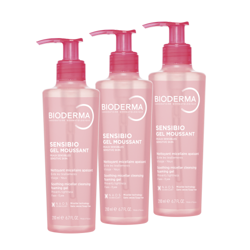 Набор из 3уп BIODERMA Sensibio Очищающий гель 200мл со скидкой
