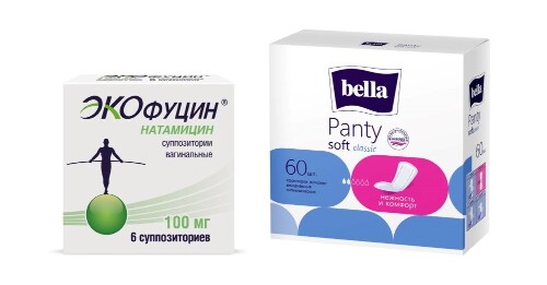 Набор Экофуцин 100мг 6шт.  супп ваг + Bella прокладки ежедневные Panty soft classic №60 со скидкой