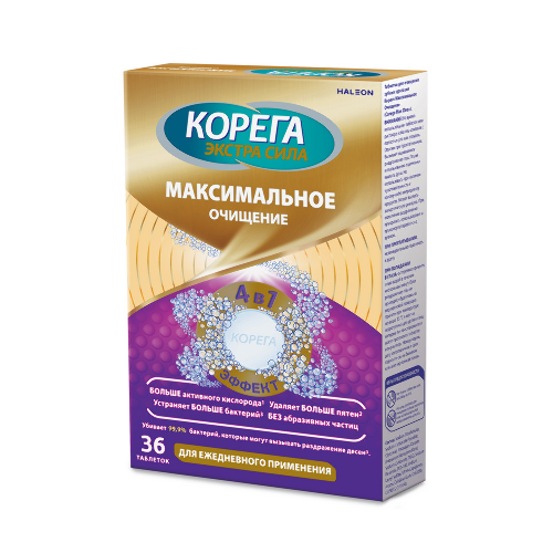 Корега таблетки для очищения зубных протезов максимальное очищение 36 шт.