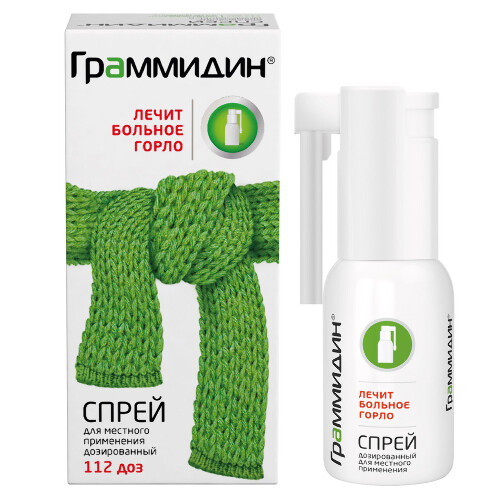 Граммидин 0,06 мг+0,1 мг/доза 112 доз спрей для местного применения