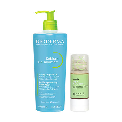 Набор Bioderma Sebium Очищающий гель 500 мл + Etat Pur Сыворотка с прополисом 15 мл