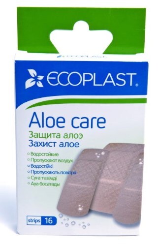 Купить Ecoplast пластырь медицинский полимерный (набор) aloe care 16 шт. цена