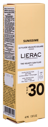 Lierac sunissime эмульсия для лица бархатистая солнцезащитная spf30 40 мл