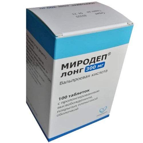 Купить Миродеп лонг 300 мг 100 шт. таблетки с пролонгированным высвобождением, покрытые пленочной оболочкой цена