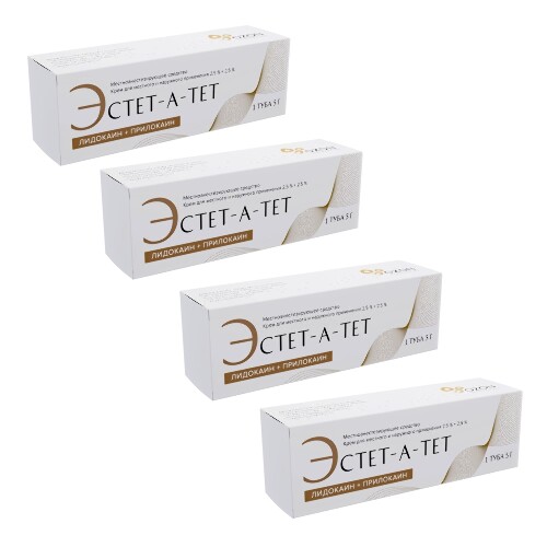 Набор со скидкой за 4 упаковки Эстет-а-тет 2,5%+2,5% крем для местного и наружного применения 5 гр