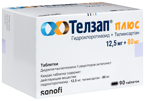 Телзап плюс 12,5 мг + 80 мг 90 шт. таблетки