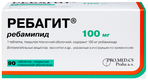 Ребагит 100 мг 90 шт. таблетки, покрытые пленочной оболочкой