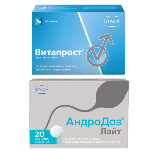 Набор для здоровья мужчин Андродоз лайт №20 шип + Витапрост таб. 20 мг. №60 по специальной цене