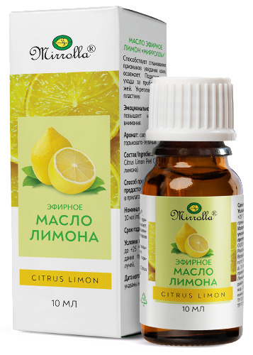 Масло лимон эфирное 10 мл флакон/мирролла/