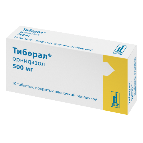 Тиберал 500 мг 10 шт. таблетки, покрытые пленочной оболочкой
