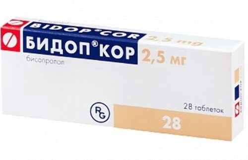 Купить Бидоп кор 2,5 мг 28 шт. таблетки цена