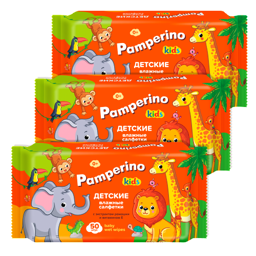 Купить Pamperino kids салфетки влажные детские с экстрактом ромашки и витамином е 50 шт. в Москве Pamperino kids салфетки влажные детские с экстрактом ромашки и витамином е 50 шт.