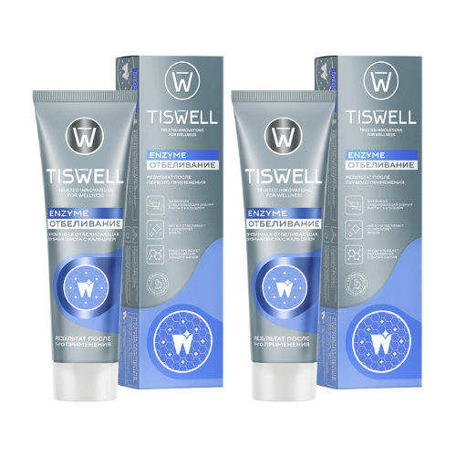 TISWELL ЗУБНАЯ ПАСТА ЭНЗИМНАЯ ОТБЕЛИВАЮЩАЯ С КАЛЬЦИЕМ 110 ГР