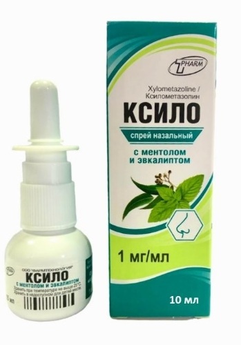 Ксило с ментолом и эвкалиптом 1 мг/мл флакон спрей назальный 10 мл