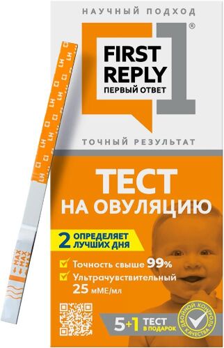Тест полоска для определения времени овуляции first reply первый ответ 5 шт. +1 в тест подарок