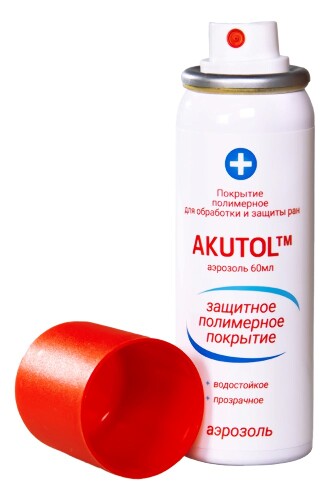 Akutol покрытие полимерное для обработки и защиты ран аэрозоль 60 мл