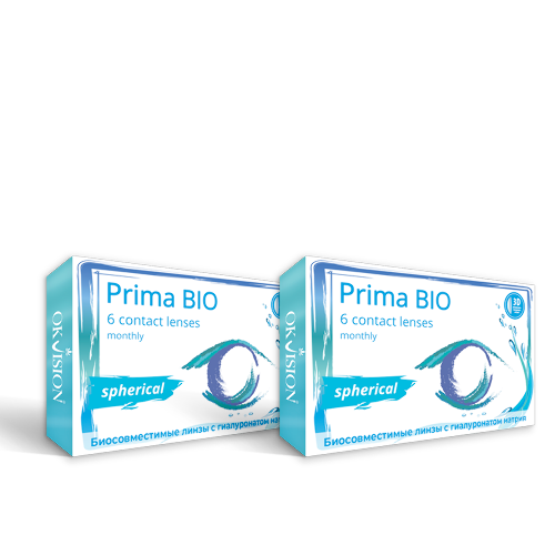 Набор из 2 упаковок OKVISION PRIMA BIO SPHERICAL 8,6/14,2 N6/-6,00/ мягкие линзы
