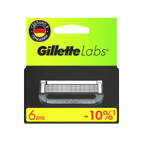 Gillette labs кассета сменная для безопасных бритв 6 шт.