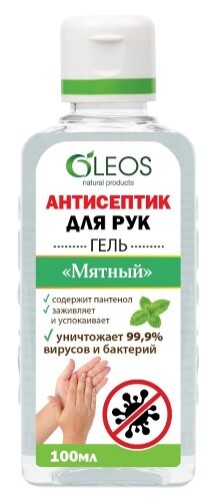 Купить Oleos антисептик для рук мятный 100 мл цена