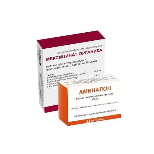 Набор МЕКСИЦИНАТ ОРГАНИКА 0,05/МЛ 5МЛ N5 АМП + АМИНАЛОН 0,25 N100 ТАБЛ со скидкой 10%