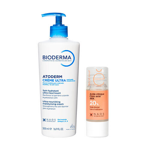 Набор Bioderma atoderm Крем Ультра 500мл + Etat Pur Сыворотка С Лимонной Кислотой 20% 15мл