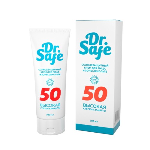 Купить Dr safe солнцезащитный крем для лица и зоны декольте spf50 100 мл цена