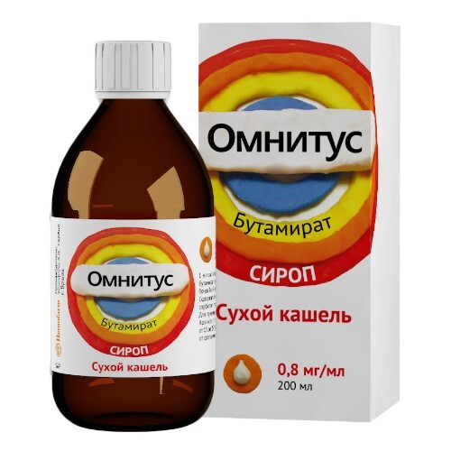 Купить Омнитус 0,8 мг/мл сироп 200 мл флакон цена