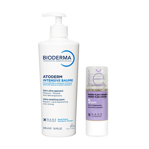 Набор Bioderma Atoderm Intensive Бальзам Липидовосстанавливающий 500мл + Etat Pur Сыворотка Пептид-4 Про-коллаген 15мл
