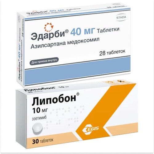 Набор ЛИПОБОН 0,01 N30 ТАБЛ + Эдарби 40 мг 28 шт. таблетки по специальной цене