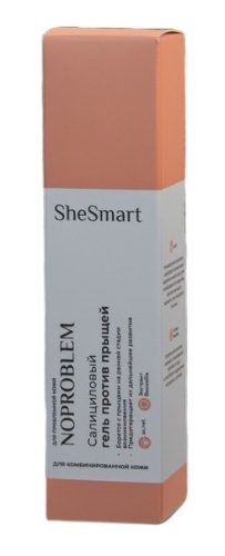 Shesmart noproblem гель против прыщей салициловый для комбинированной кожи 15 мл