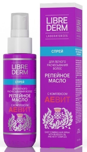 Купить Librederm репейное масло с комплексом аевит спрей для легкого расчесывания волос 100 мл цена