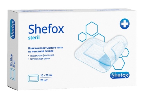 Shefox повязка пластырного типа размер 10х20 см 25 шт.