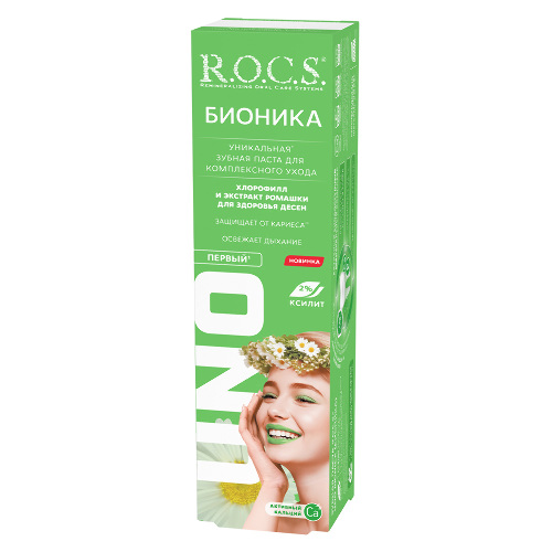 Rocs зубная паста uno bionica (бионика) 74 гр