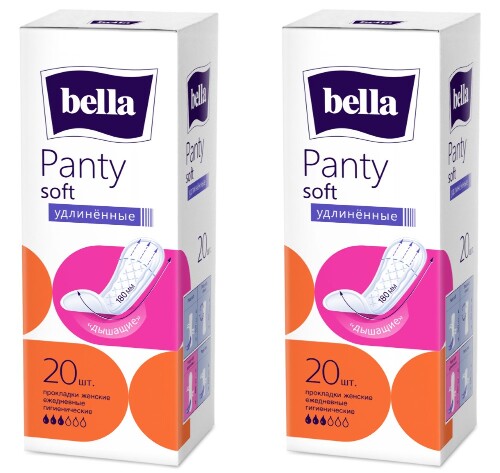 Набор Bella прокладки ежед panty soft удлиненные n20 из 2 уп со скидкой